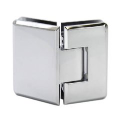 FHC Carolina Beveled Glass To Glass 135 Degree Hinge for Shower Doors - 3/8" To 1/2" Glass,  Satin Nickel (US15) Finished