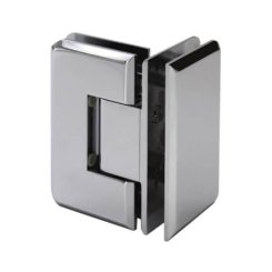 FHC Carolina Beveled Glass To Glass 90 Degree Hinge for Shower Doors - 3/8"-1/2" Glass, Satin Nickel (US15) Finished