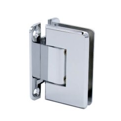 FHC Carolina Beveled Wall Mount Adjustable Hinge for Shower Doors - Full Back Plate, Satin Nickel (US15) Finished