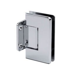 FHC Carolina Beveled Adjustable Wall Mount Hinge for Shower Doors - Short Back Plate, Satin Nickel (US15) Finished