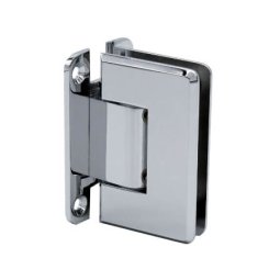 FHC Carolina Beveled 5 Degree Positive Close Wall Mount Hinge for Shower Doors - Full Back Plate, Satin Nickel (US15) Finished