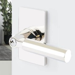 Emtek SELECT Key In Levers #5123 - 5023, Modern Rectangular Rosette, Entry Function