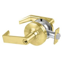 Schlage Rhodes Door Handle, Mechanical Door Locks, ND Series, Keyed, Single Cylinder Function, Classroom Exit Lock, Satin Chrome Plated Finish