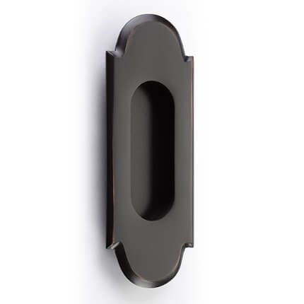 Emtek #2205 Brass Flush Door Pulls - #8 Classic Curved Design Oil Rubbed Bronze (US10B) Finished