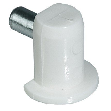 Hafele Shelf Support, for 13/64" (5 mm) Diameter Hole, for Shelf with 45/64" (18mm) Thickness, White