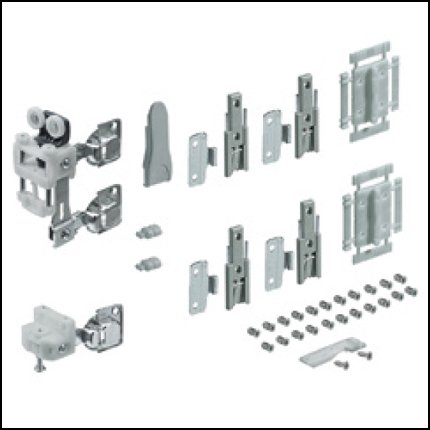WingLine L Hardare Fitting with Self Closing Feature for Doors up to 55 LB