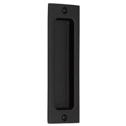Emtek #220406 Sandcast Flush Door Pull in Flat Black Finish