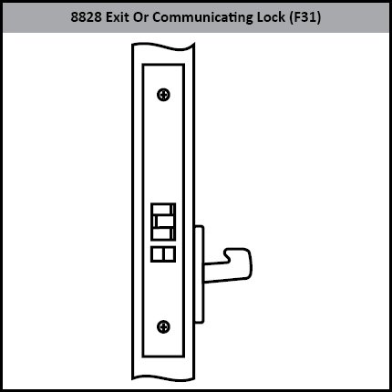 Accentra 8828FL Exit Or Communicating Mortised Lever Lockset with Camden Escutcheon