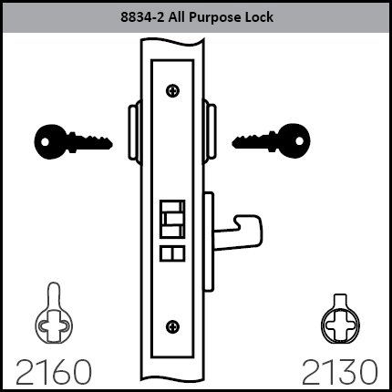 Accentra 8834-2FL All Purpose Mortised Lever Lockset with Camden Escutcheon