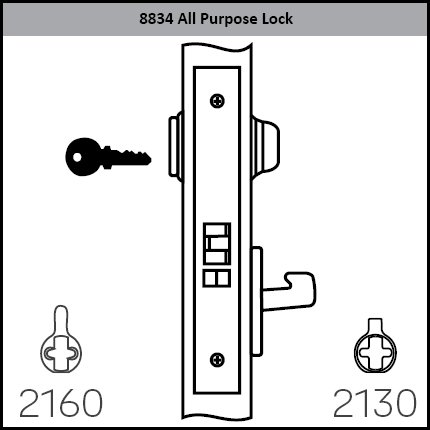 Accentra 8834FL All Purpose Mortised Lever Lockset with Camden Escutcheon