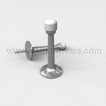 Satin Chrome Rockwood 519 Smooth Baseboard Door Stop With Installation Stud