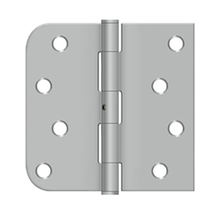 Deltana, Plain Bearing, Stainless Steel, 5 Knuckle, Full Mortise Hinge, 4" x 4" x 5/8" Radius x Square corner