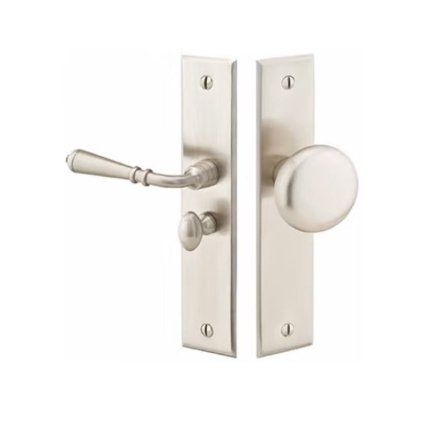 Emtek Solid Brass Screen Door Lock - Rectangular Style Satin Nickel (US15) Finished