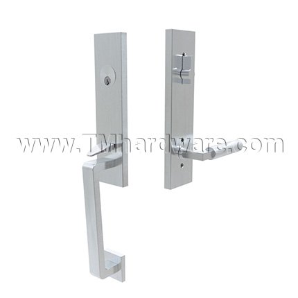 Emtek S40101HS Contemporary Stainless Steel Davos Tubular Entry Set with Hercules Lever