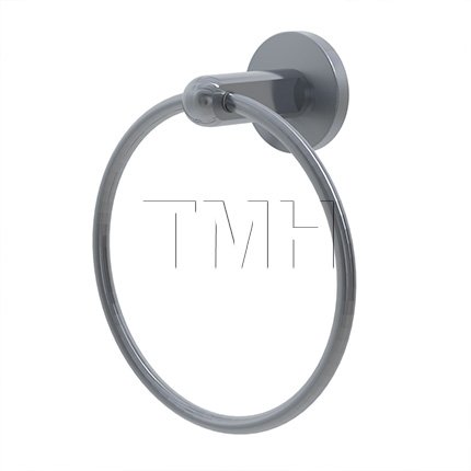 Emtek S7300 Stainless Steel Towel Ring with Disk Stainless Steel Rosette, 6-7/8” Overall Diameter