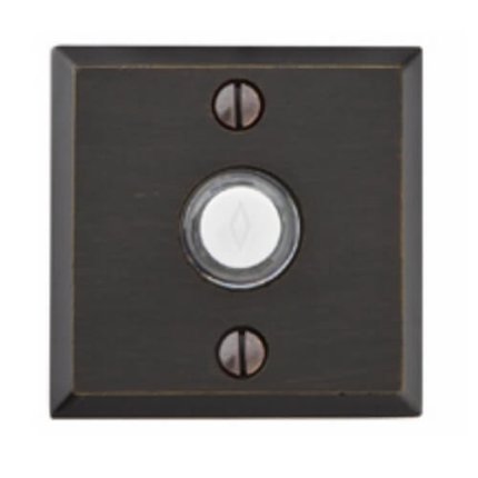 Emtek 2425 Sandcast Bronze Doorbell Button with #6 Rosette, 2-1/2" x 2-1/2" Dim.