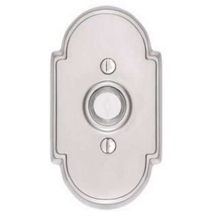 Emtek 2408 Doorbell Button with #8 Rosette, 4-3/8" x 2-9/16" Dim.