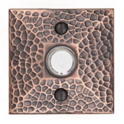 Emtek 2452 Doorbell Button with Hammered Rosette, 2-3/4" x 2-3/4" Dim.