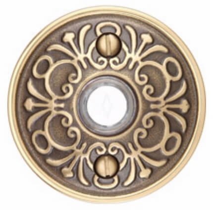 Emtek 2406 Doorbell Button with Lancaster Rosette, 2-3/4" Dia