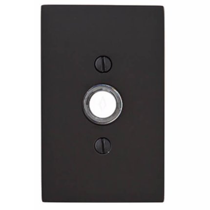 Emtek 2463 Doorbell Button with Modern Rectangular Rosette, 4-3/8" x 2-9/16" Dim.
