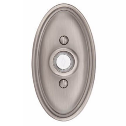 Emtek 2402 Doorbell Button with Oval Rosette, 2-1/2" x 4-1/2" Dim.