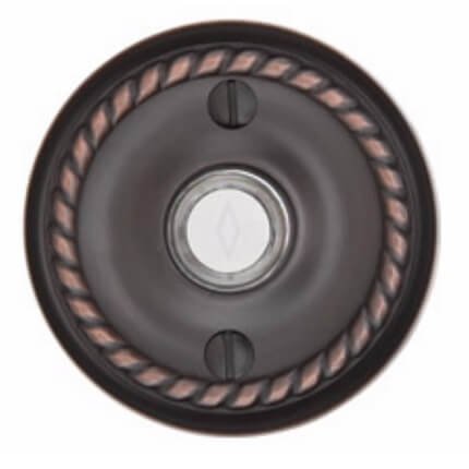 Emtek 2401 Doorbell Button with Rope Rosette, 2-3/4" Dia.