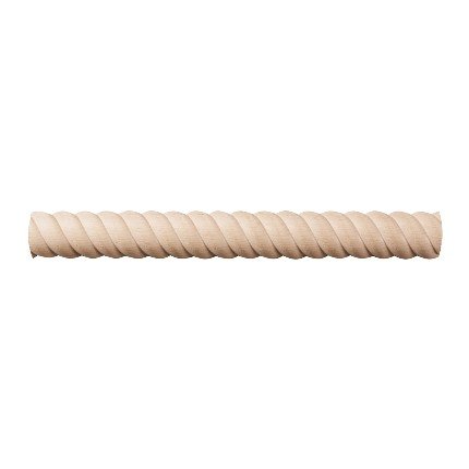 Hafele Wooden Moulding, Rope Collection, 1-5/16" x 21/32" x 96" (H x D x L), Maple finish