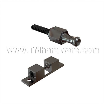 Ives CL21 Ball Catch, Four-Way Catch with Hexagon Stud Satin Chrome (US26D) Finished