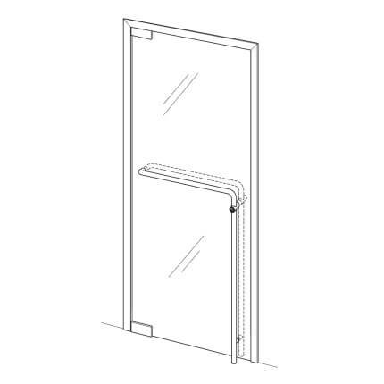 Rockwood LP6061 Half Height, Horizontal Push/Pull Bar, English Bridle Leather Wrapped, Bent End