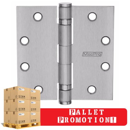 McKinney MacPro MPB79 Ball Bearing Hinge, 4.5" x 4.5", Steel Base, US26D Finish - PALLET PROMOTION