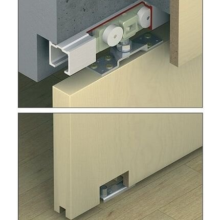 Hafele Slido Classic 160-P Hardware Set, for Wood Doors up to 353 Lbs., Surface Mounted, No Soft Close - NOT ACTIVE