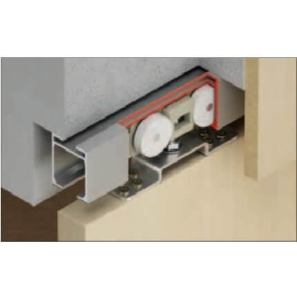 Hafele Slido Classic 240-P Hardware Set, Wood Doors up to 530 Lbs, Surface Mounted, No Soft Close - NOT ACTIVE
