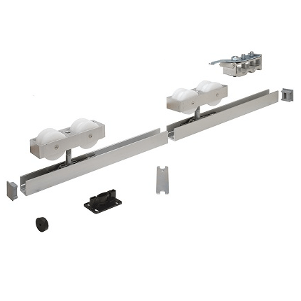 Hawa Junior 250/B Sliding Door Hardware, up to 550 Lbs., Mortised, Top Hung System, Set