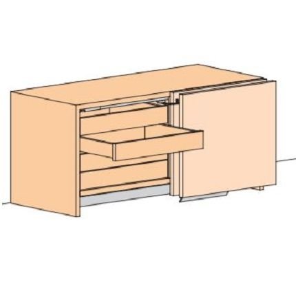Hafele EKU Frontino 20 H Forslide Coplanar Door System, For Base Cabinets, Max 44 Lb Door