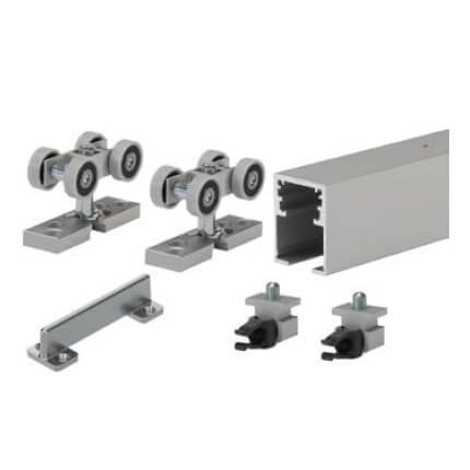 Hettich TopLine Grant HD Sliding Door Hardware and Track, Doors up to 325 Lbs.