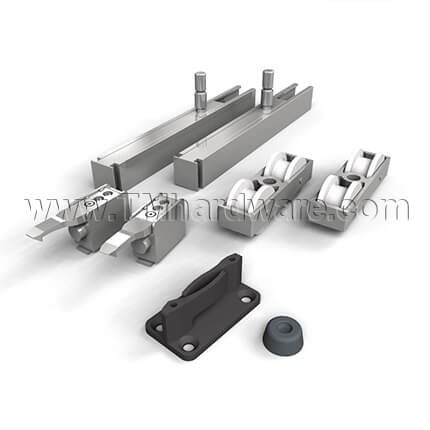 Hawa Junior 80/B Sliding Door Hardware, up to 176 Lbs., Mortised, Top Hung System