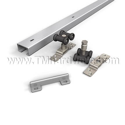 Hettich Grant 150E Sliding Hardware and Track, Single and Bypass Doors up to 150 Lbs. - 72" Length Track