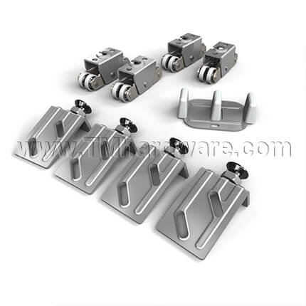 Hettich TopLine Grant 72-034 Hardware, For 3/4" Thick Bypass Doors, 150 Lbs
