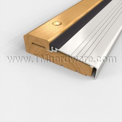 CLEARANCE Pemko #93518-W Adjustable Height Threshold, Wood Top with Aluminum Slope, 1.125” H, 3.75” W