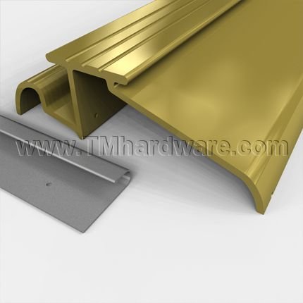 Pemko #146B Interlocking Threshold, 4" Bronze with Water Return for In-Swing Doors, 1.25" H
