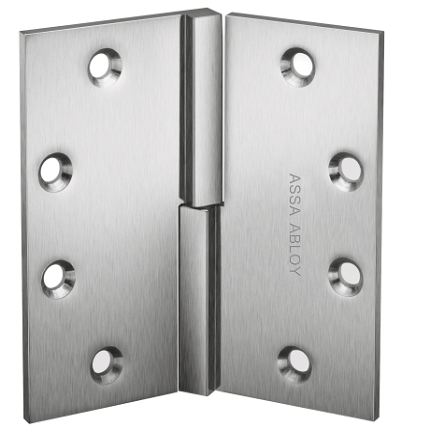 McKinney SQ3331 Plain Bearing Brass Standard Weight Two Knuckle Full Mortise Square Barrel Decorative Butt Hinge, 4-1/2" x 4-1/2"