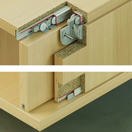 Hafele Slido Classic 20 IF Sliding Hardware, For By-Pass Inset Doors, Soft Close, 44 LB Door