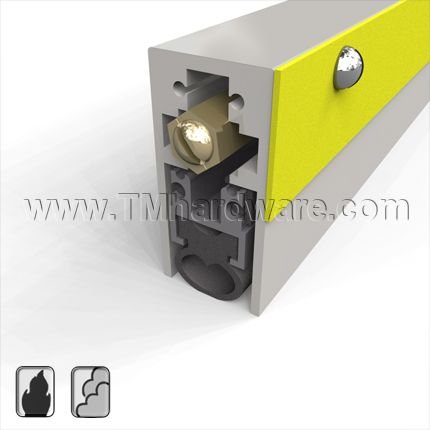 Automatic Door Bottom, Surface Mounted, Heavy Duty, Neoprene Seal with Marking Strip, 1" Drop