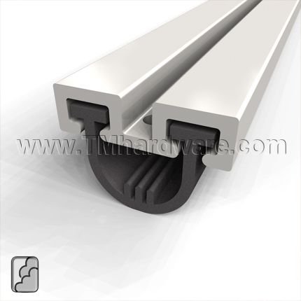 Zero #53 Meeting Stile, Mortised Track with Reversible Neoprene Seal