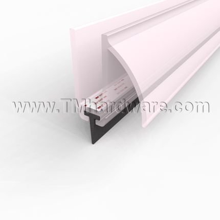 Door Shoe, U Shaped PVC with Rain Drip for .375" Glass Doors with Rubber Seal