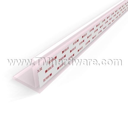 Adhesive Glass Door Corner Protector, .5" PVC Sides, 96" Length
