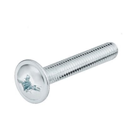 Hafele Threaded Screw, Flat Head, M4 Combi Cross Slot, 10mm Head, Zinc Plated - 100 PK