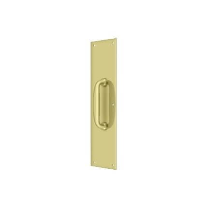Deltana Push Plate PPH55, With Handle, Solid Brass, 3-1/2" x 15"