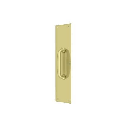 Deltana Push Plate PPH55, With Handle, Solid Brass, 3-1/2" x 15"