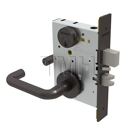 Schlage L Series, 03 Door Handle, Keyed, Vandlgard, Single Cylinder, Deadbolt, Aged Bronze